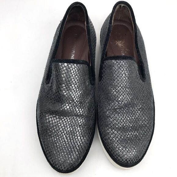 Donald J Pliner Mickey Metallic Sparkle Faux Snakeskin Slip On Sneaker Loafers - Picture 3 of 13